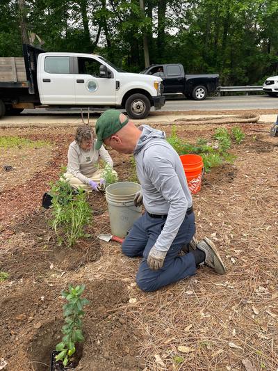 Volunteers at Memory Triangle Native Habitat April 2025